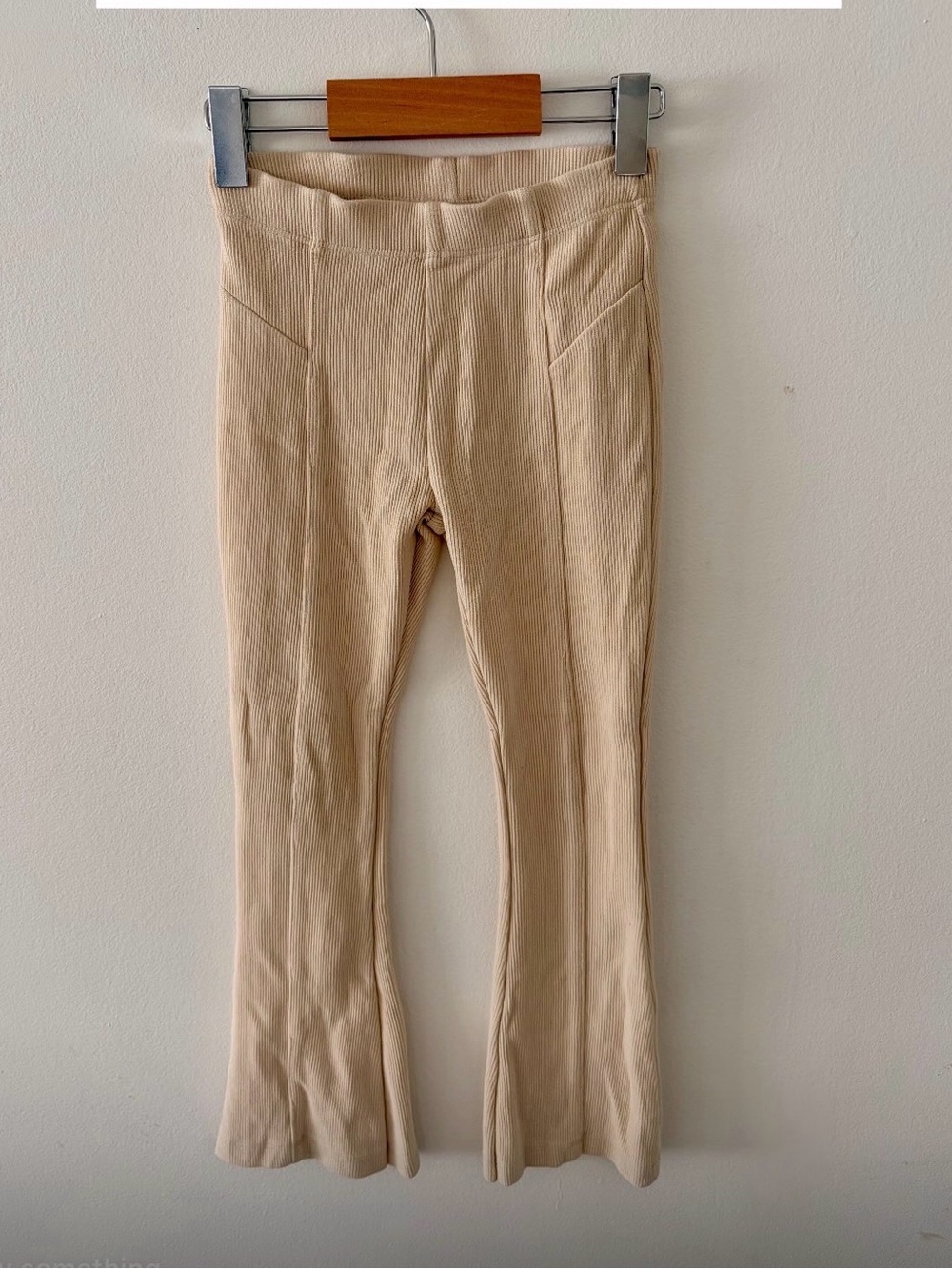 Zara Kids Beige Ribbed Flared Leggings